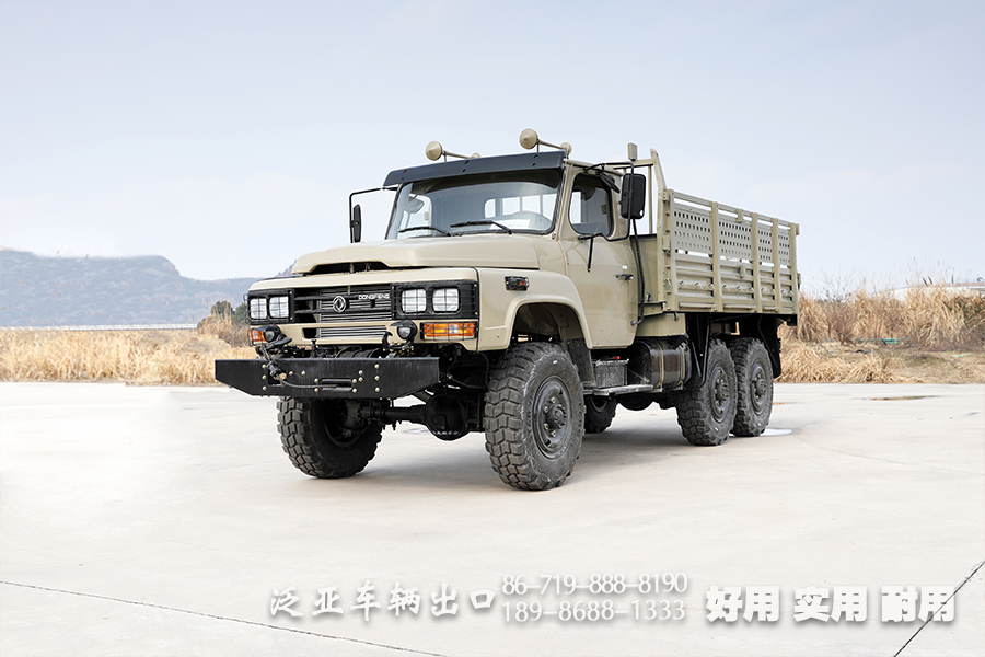 东风6*6二吨半长头越野卡车_六驱EQ240尖头运兵车_出口型经典长鼻子越野载货车