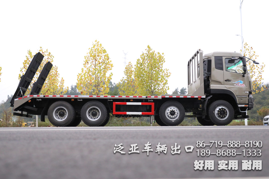 东风8X4,8X4平板,平板底盘,东风10米平板,东风10米底盘,30吨专用车底盘,30吨底盘,专用车底盘改装