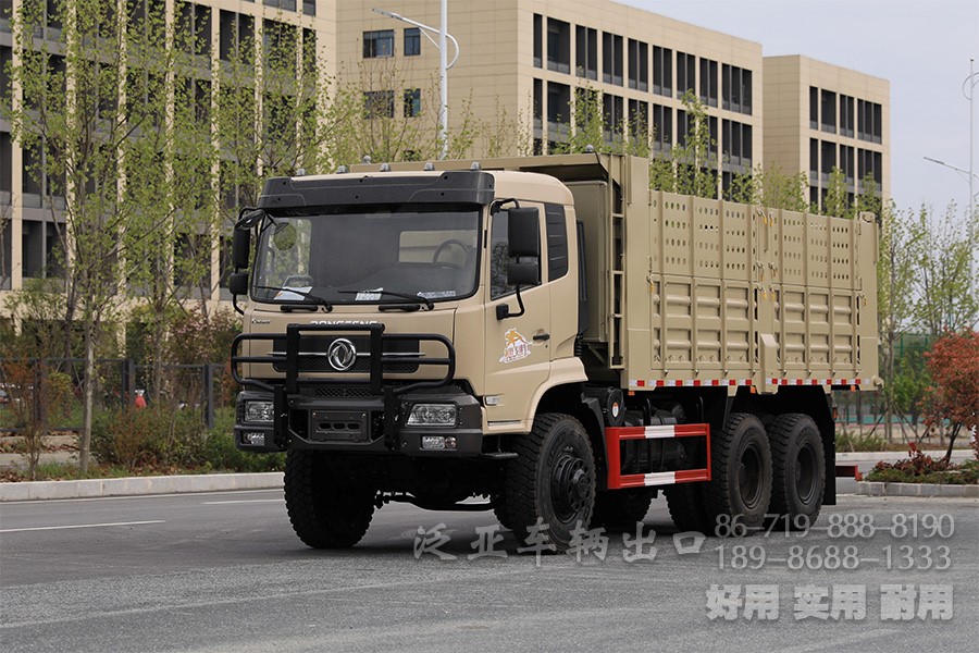 前置顶举升260马力全驱自卸车_东风六驱25吨越野自卸卡车_全驱后八轮高栏三桥自卸车配置报价