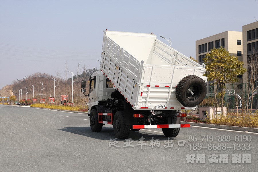 东风13吨自卸车，四驱自卸卡车，4x4自卸车，货箱加高型自卸车，越野自卸卡车，两桥矿用自卸车，自卸车出口，自卸车销售