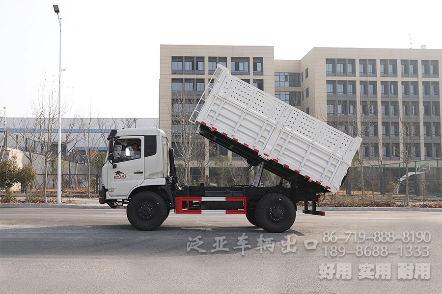 东风13吨自卸车，四驱自卸卡车，4x4自卸车，货箱加高型自卸车，越野自卸卡车，两桥矿用自卸车，自卸车出口，自卸车销售